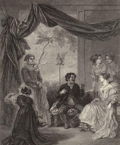 Sancho Panza relatando sus aventuras a la Duquesa de Robert after Smirke